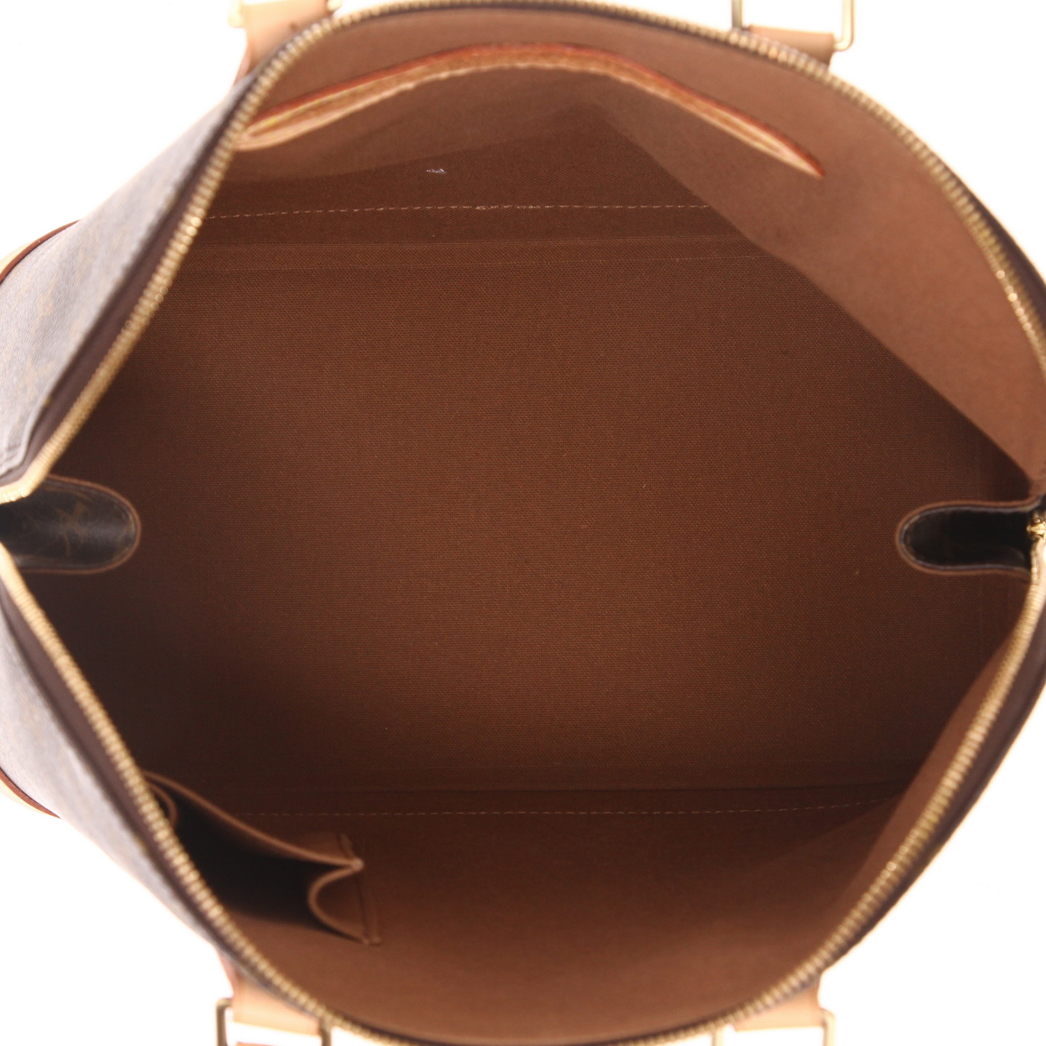Borsa Louis Vuitton  Alma in tela monogram marrone e pelle naturale - Detail D3
