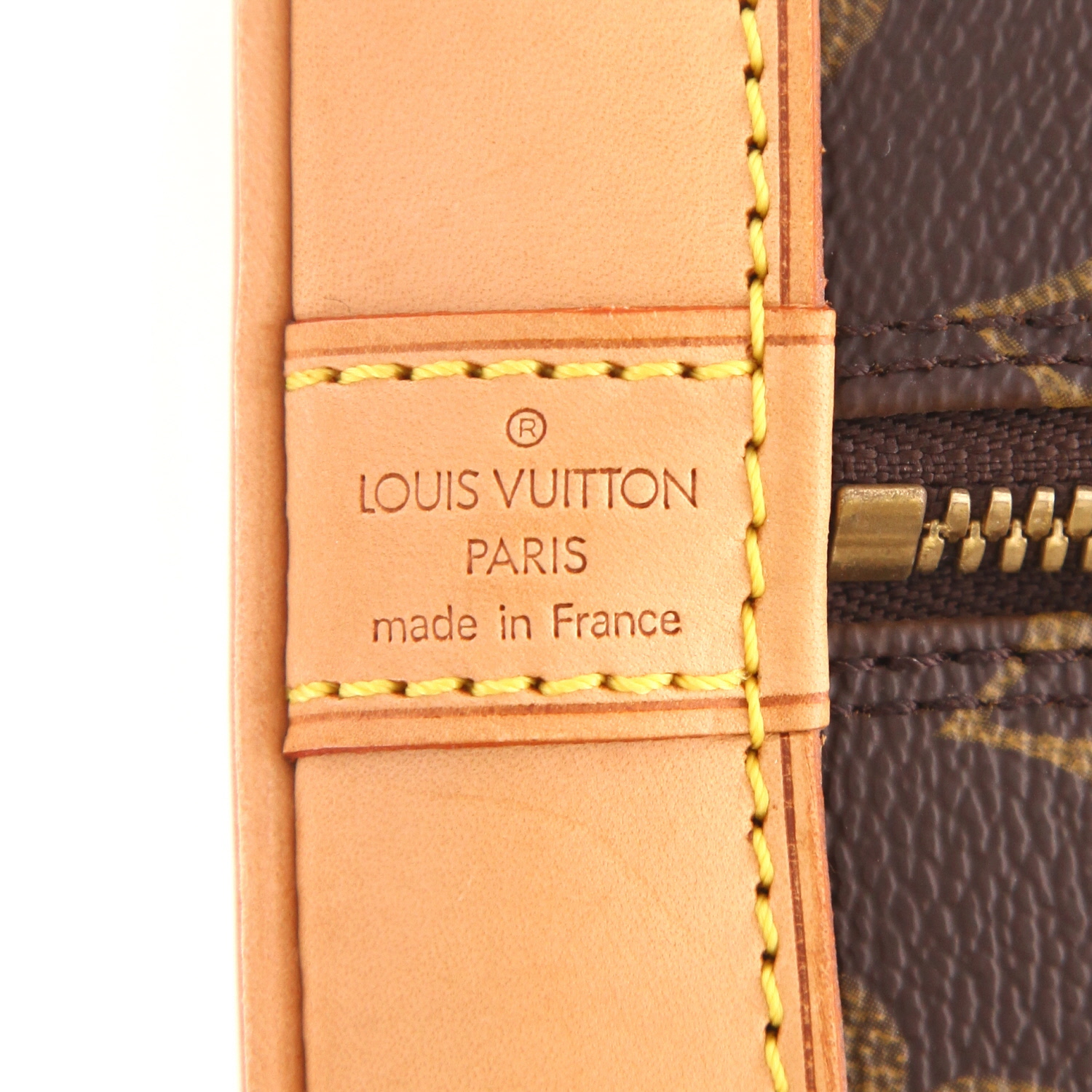 Louis Vuitton  Alma handbag  in brown monogram canvas  and natural leather - Detail D2