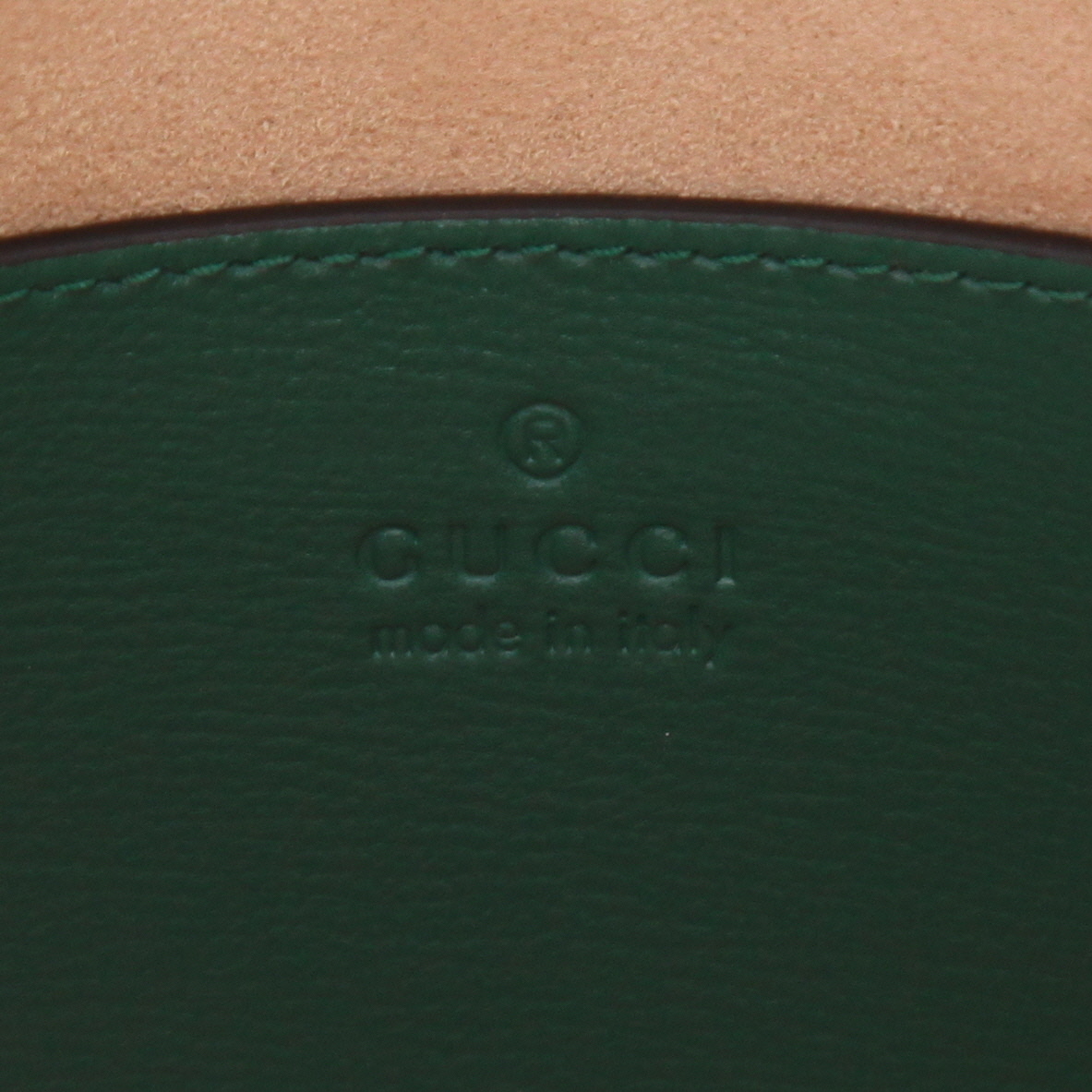 Sac bandoulière Gucci  1955 Horsebit mini  en cuir vert - Detail D2