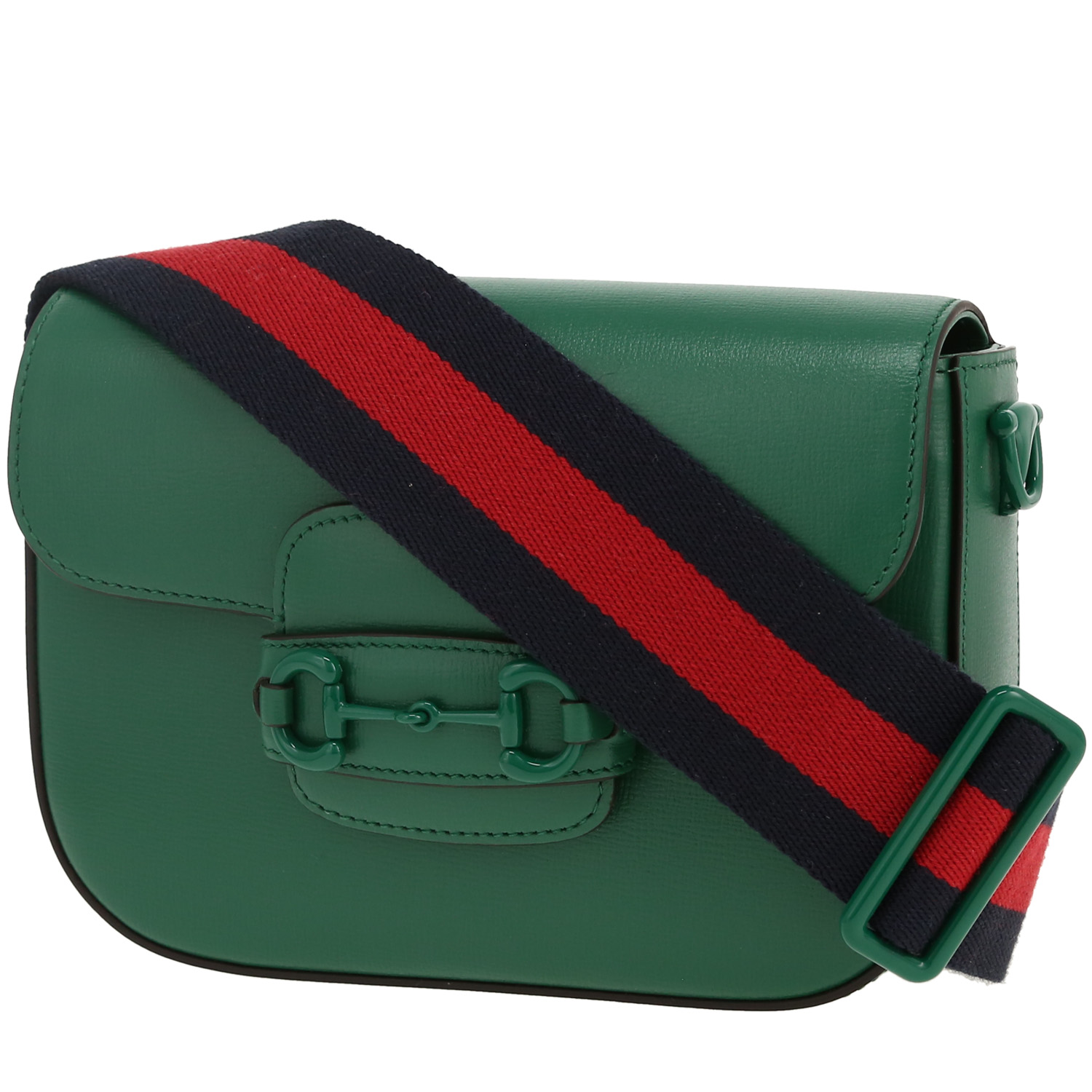 Gucci  1955 Horsebit mini  shoulder bag  in green leather - Detail D4