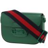 Gucci  1955 Horsebit mini  shoulder bag  in green leather - Detail D4 thumbnail
