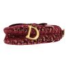 Dior  Saddle handbag  in burgundy velvet monogram - Detail D1 thumbnail