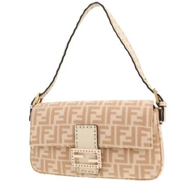 Bolso de mano Fendi  Baguette en tejido de lana beige