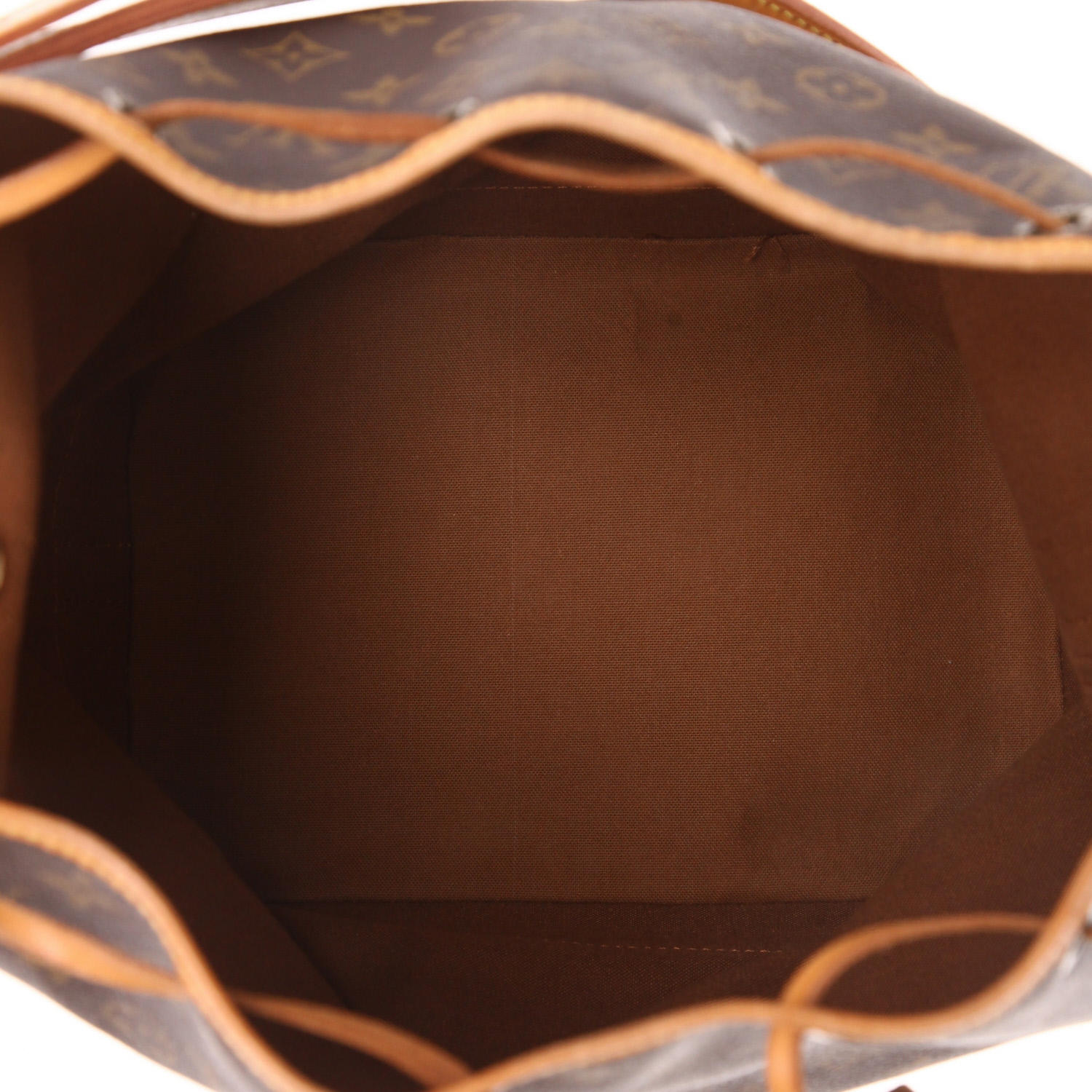 Louis Vuitton  Grand Noé shopping bag  in brown monogram canvas  and natural leather - Detail D3