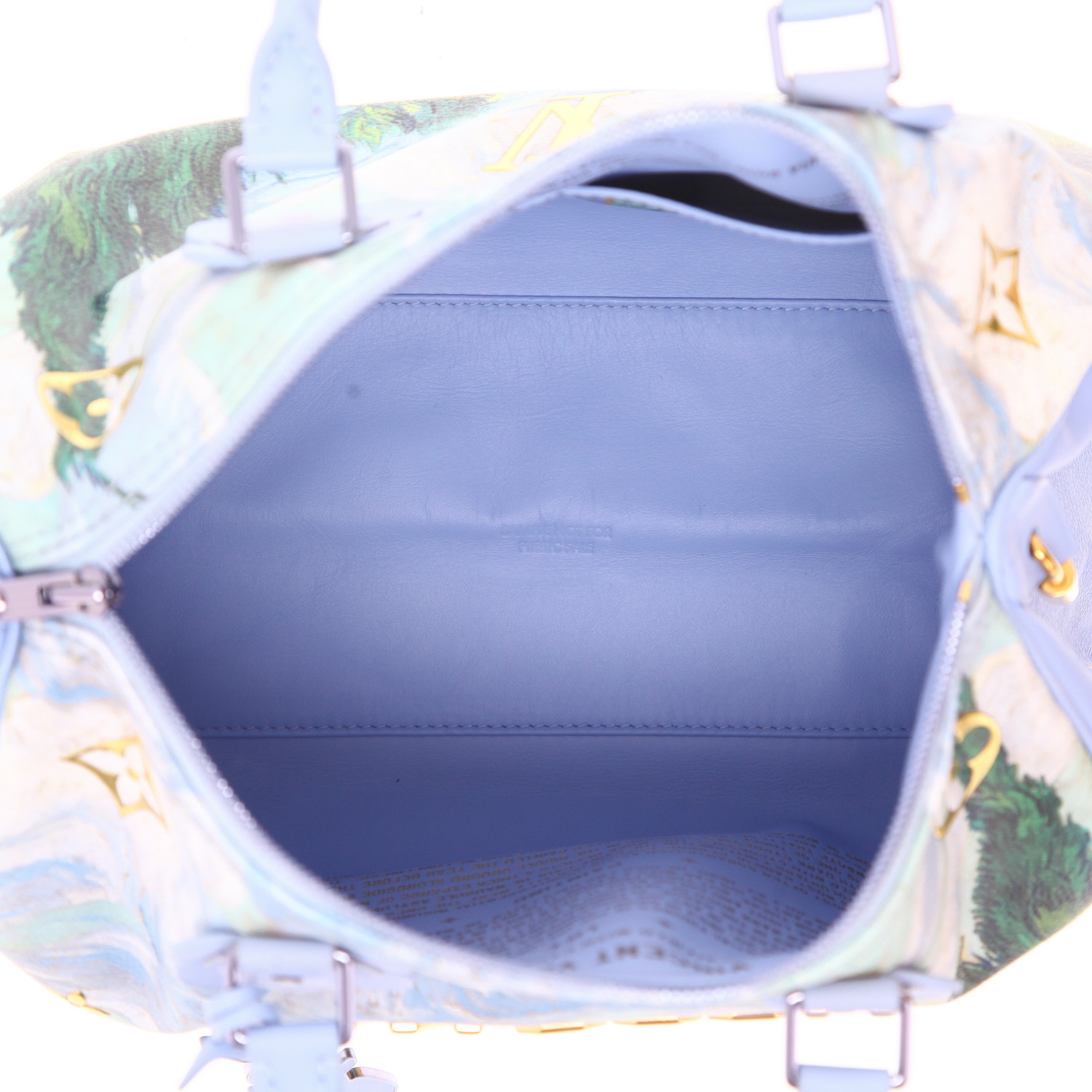 Bolso de mano Louis Vuitton  Edition limitée Jeff Koons "Van Gogh" en cuero azul verde y amarillo - Detail D3