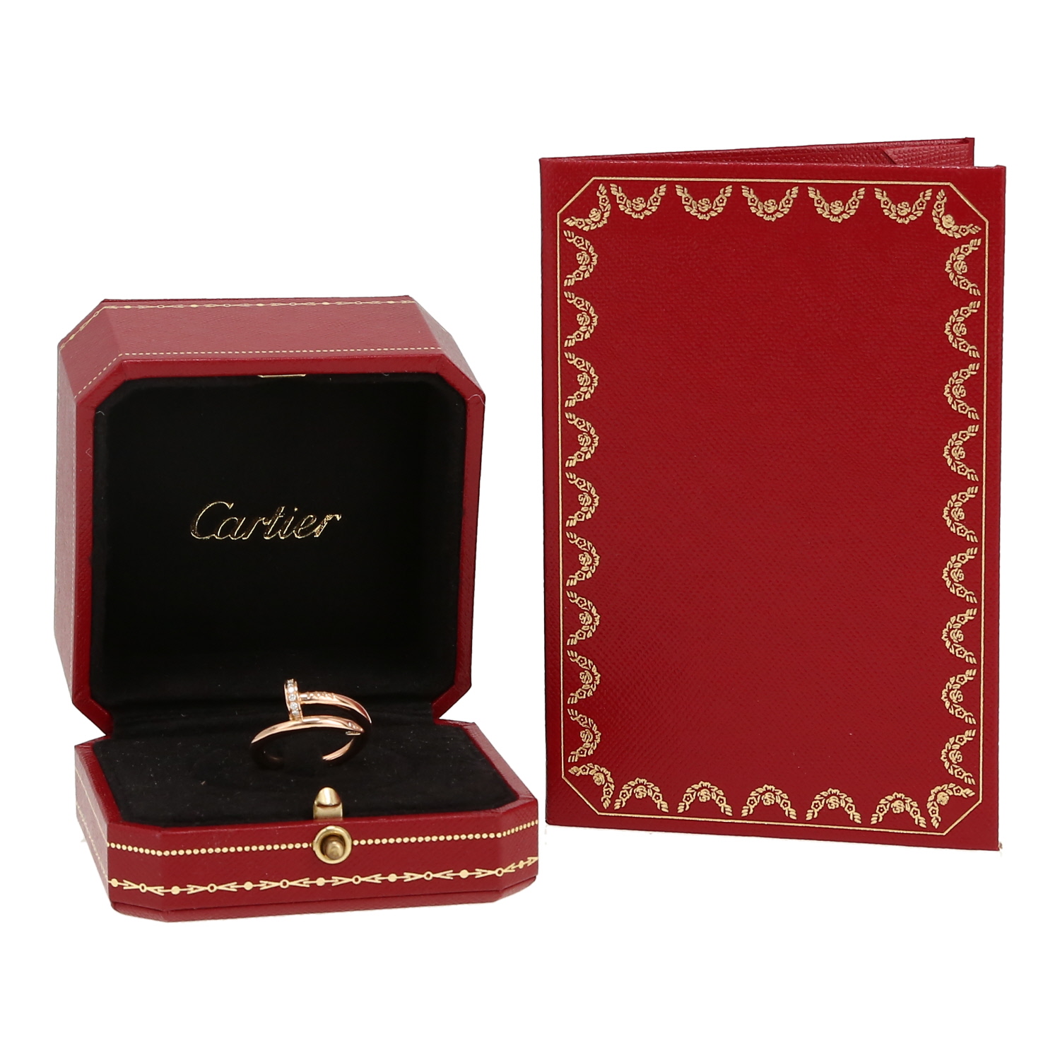 Sortija Cartier Juste un clou de oro rosa y diamantes - Detail D2