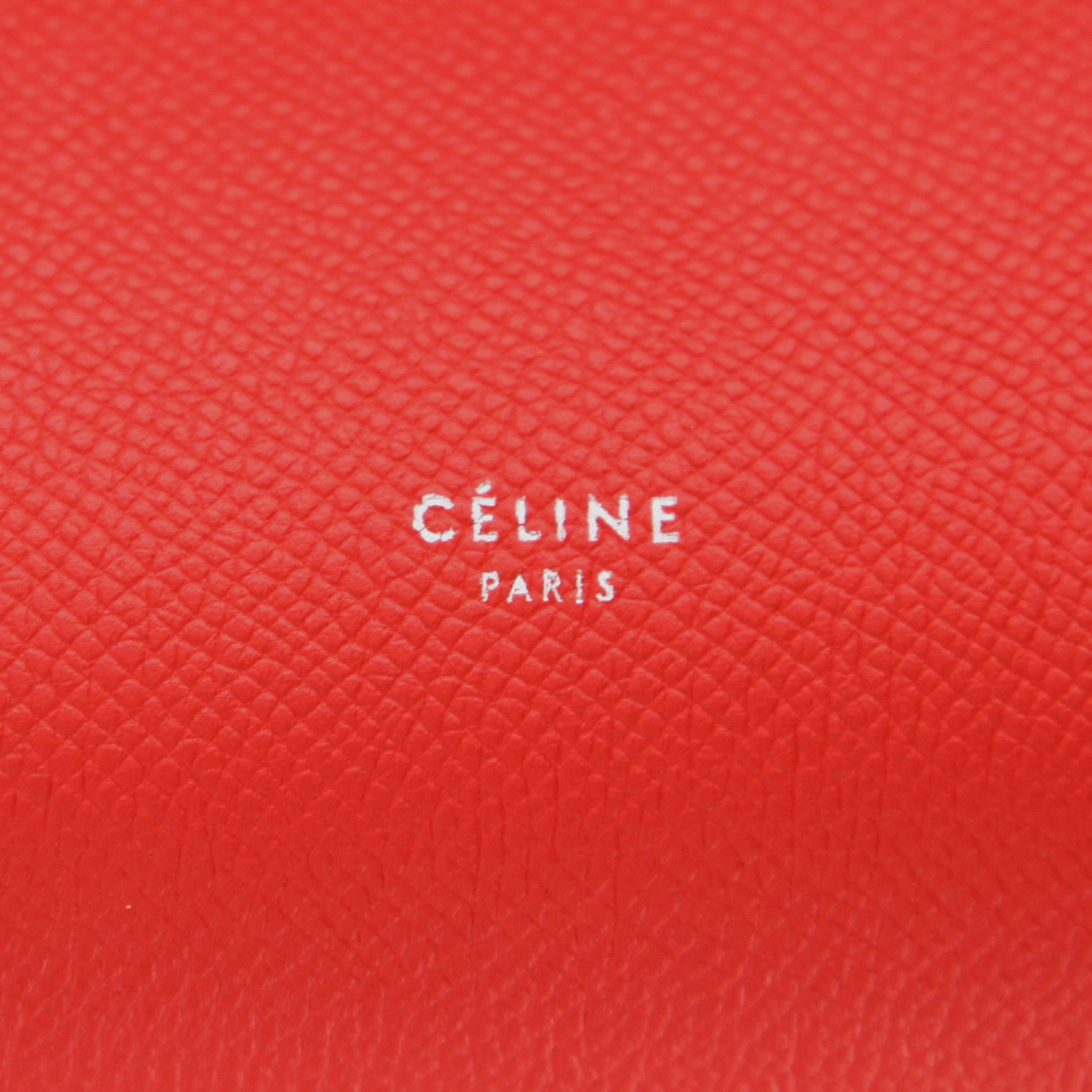 Borsa a tracolla Celine  Belt modello grande  in pelle martellata rossa - Detail D2