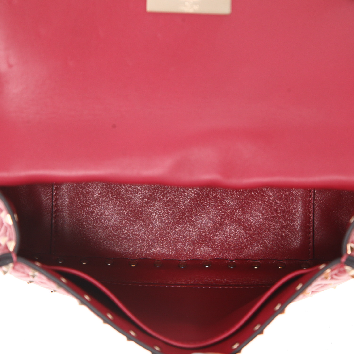 Borsa a tracolla Valentino Garavani  Rockstud Spike in pelle trapuntata rossa - Detail D3