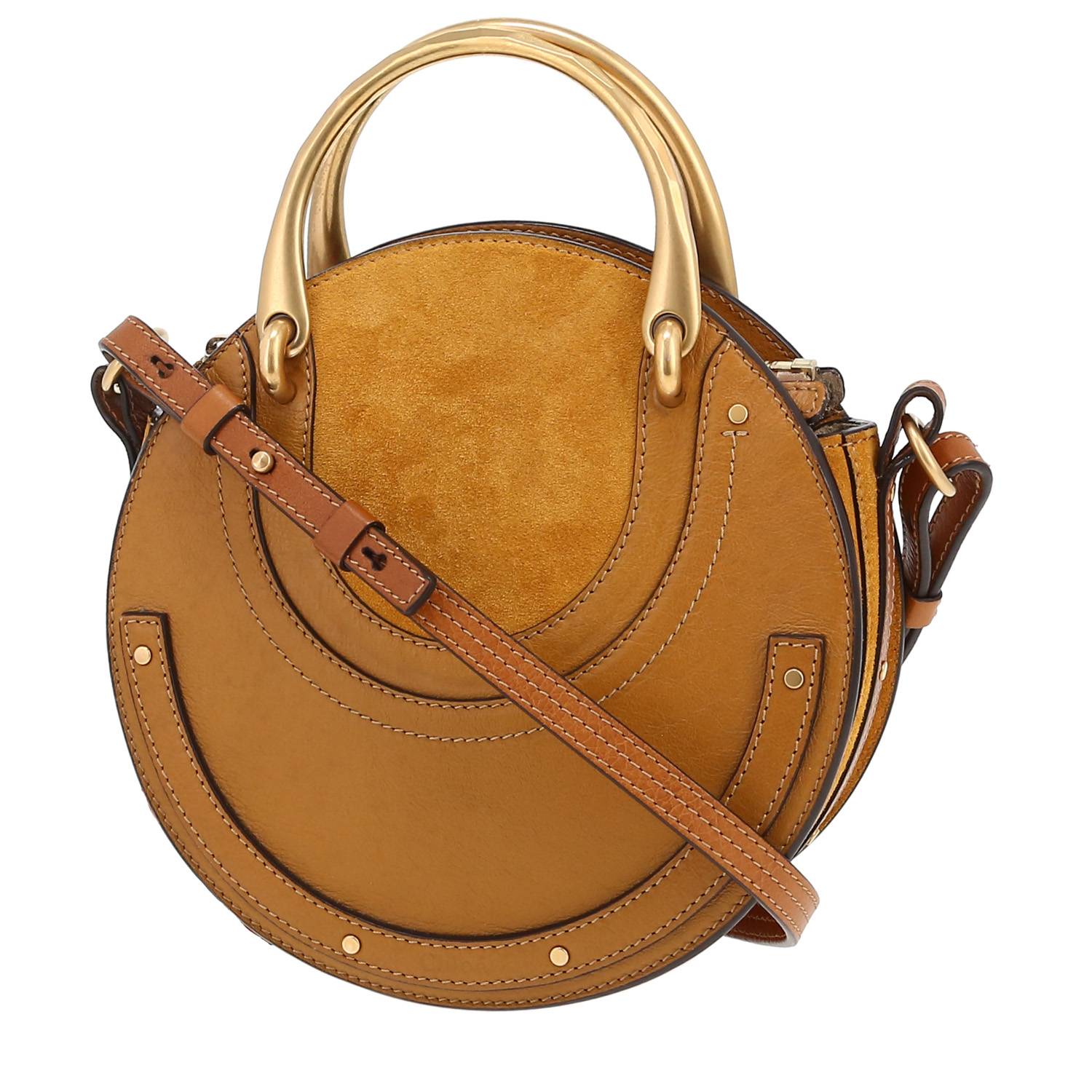 Bolso bandolera Chloé  Pixie en cuero color oro y Veau velours color oro - 00pp