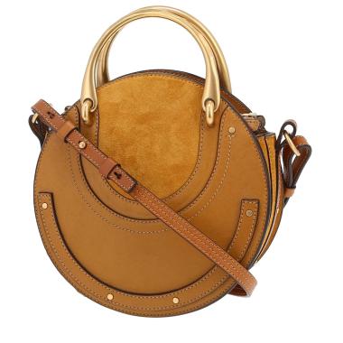 Bolso bandolera Chloé  Pixie en cuero color oro y Veau velours color oro