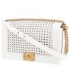 Bolso de mano Chanel  Boy en cuero trenzado blanco - 00pp thumbnail