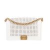 Chanel  Boy handbag  in white braided leather - 360 thumbnail