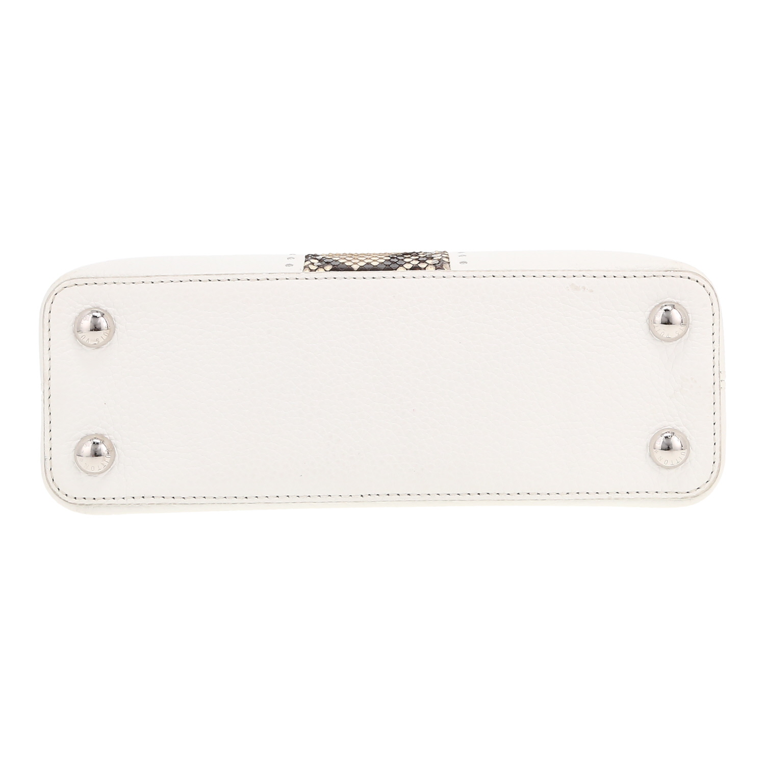 Louis Vuitton  Capucines BB shoulder bag  in white leather  and python - Detail D1