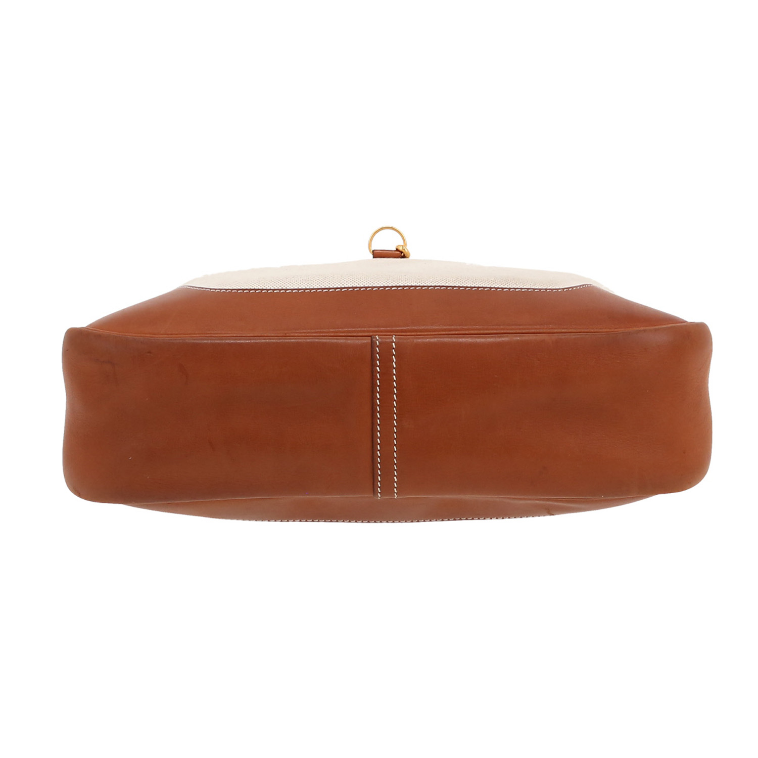 Borsa Hermès  Trim in tela "H" beige e pelle Barenia - Detail D1