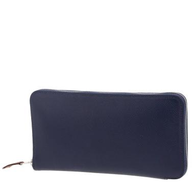Billetera Hermès  Silk in en cuero epsom azul y sarga de seda azul