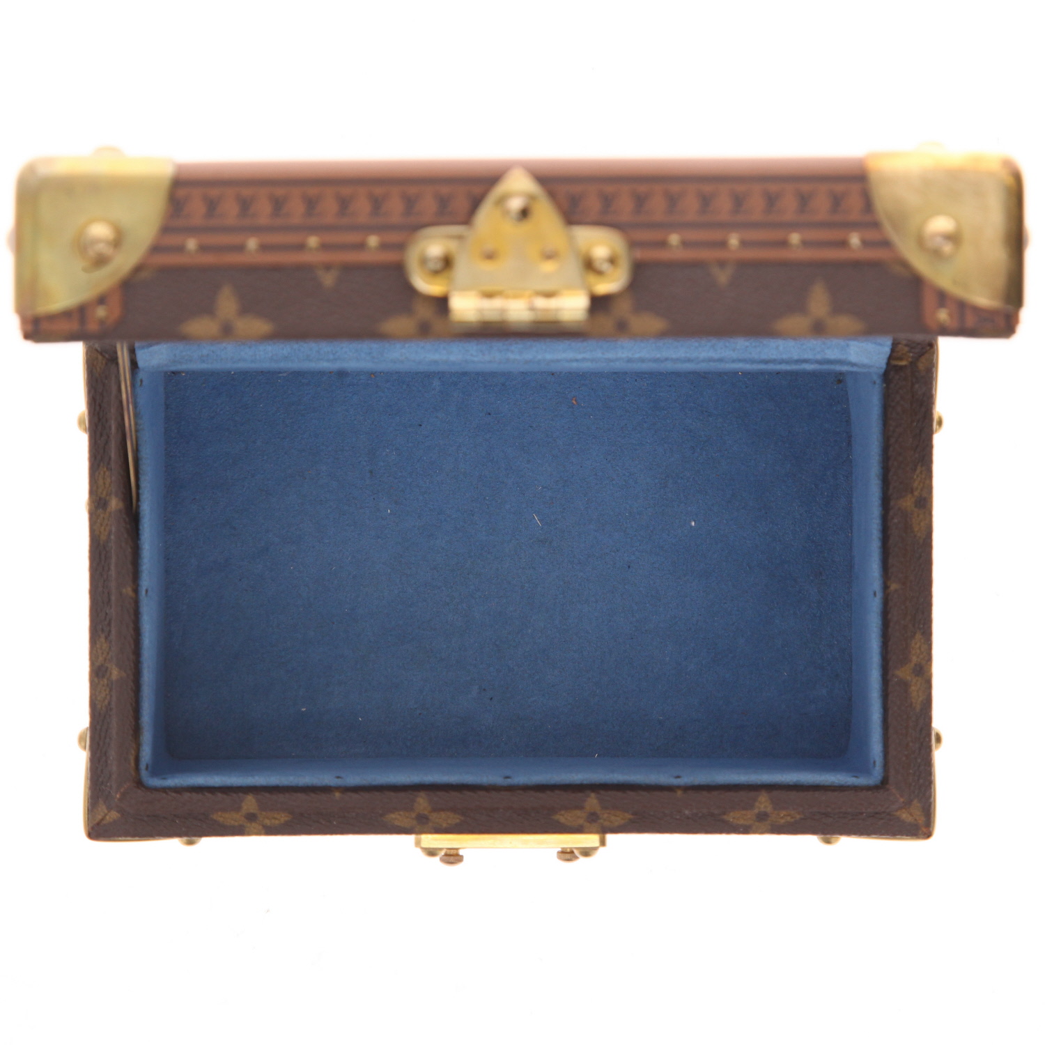 Caja de joyas Louis Vuitton  Tresor en lona Monogram y fibra vulcanizada marrón - Detail D3