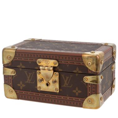 Louis Vuitton  Tresor jewelry box  monogram canvas  and brown lozine (vulcanised fibre)