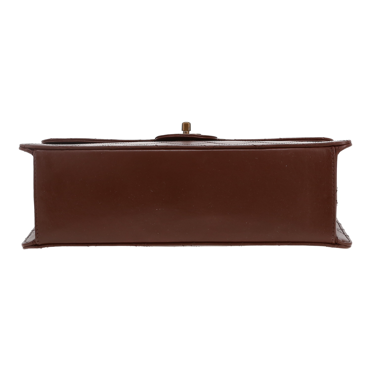 Sac bandoulière Chanel  Vintage en cuir matelassé marron - Detail D1