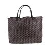 Sac cabas Goyard  Saint Louis Claire Voie grand modèle  en toile Goyardine violette et cuir noir - 360 thumbnail