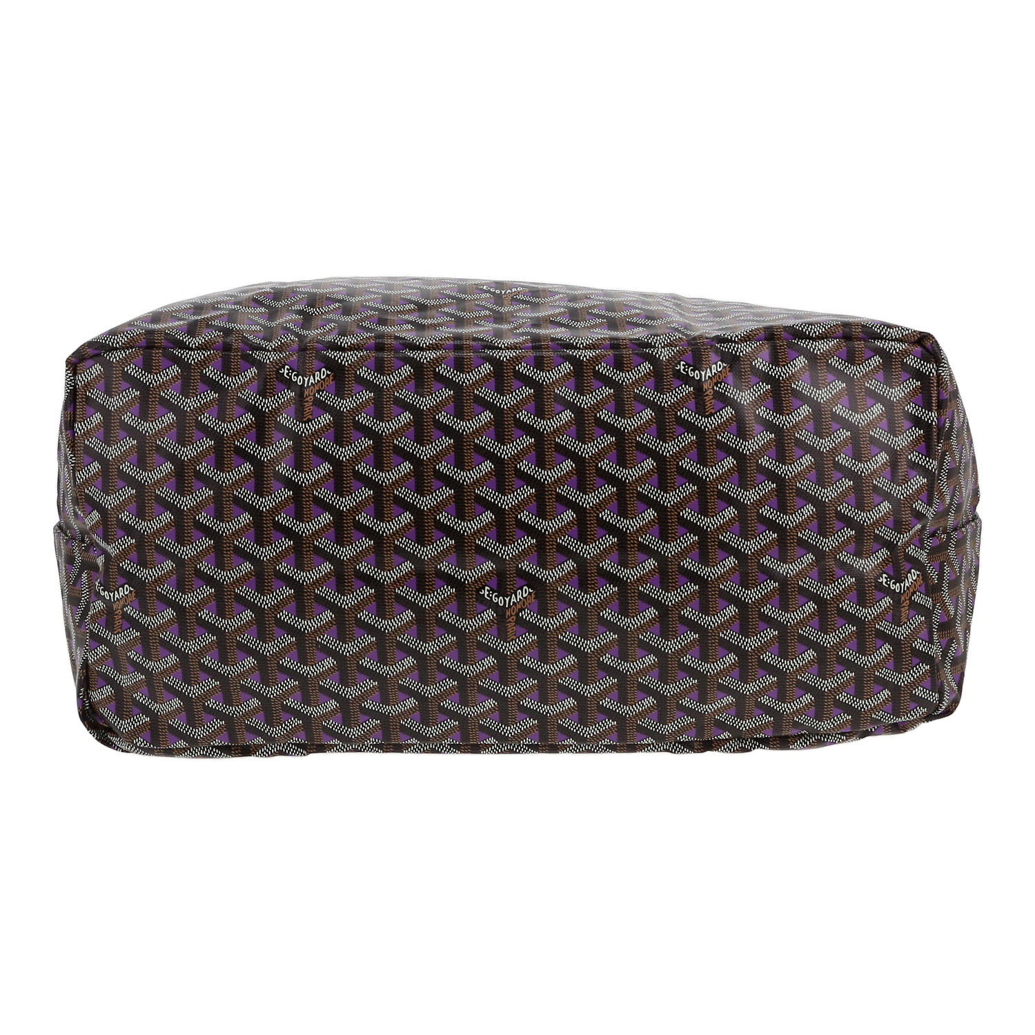 Bolso Cabás Goyard  Saint Louis Claire Voie modelo grande  en tela Goyardine violeta y cuero negro - Detail D1