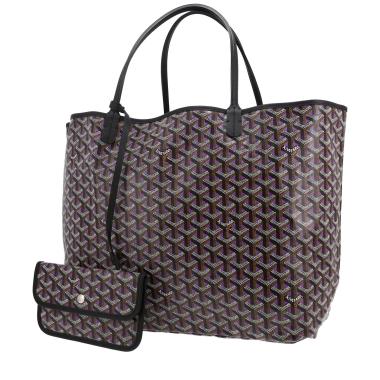 Bolso Cabás Goyard  Saint Louis Claire Voie modelo grande  en tela Goyardine violeta y cuero negro