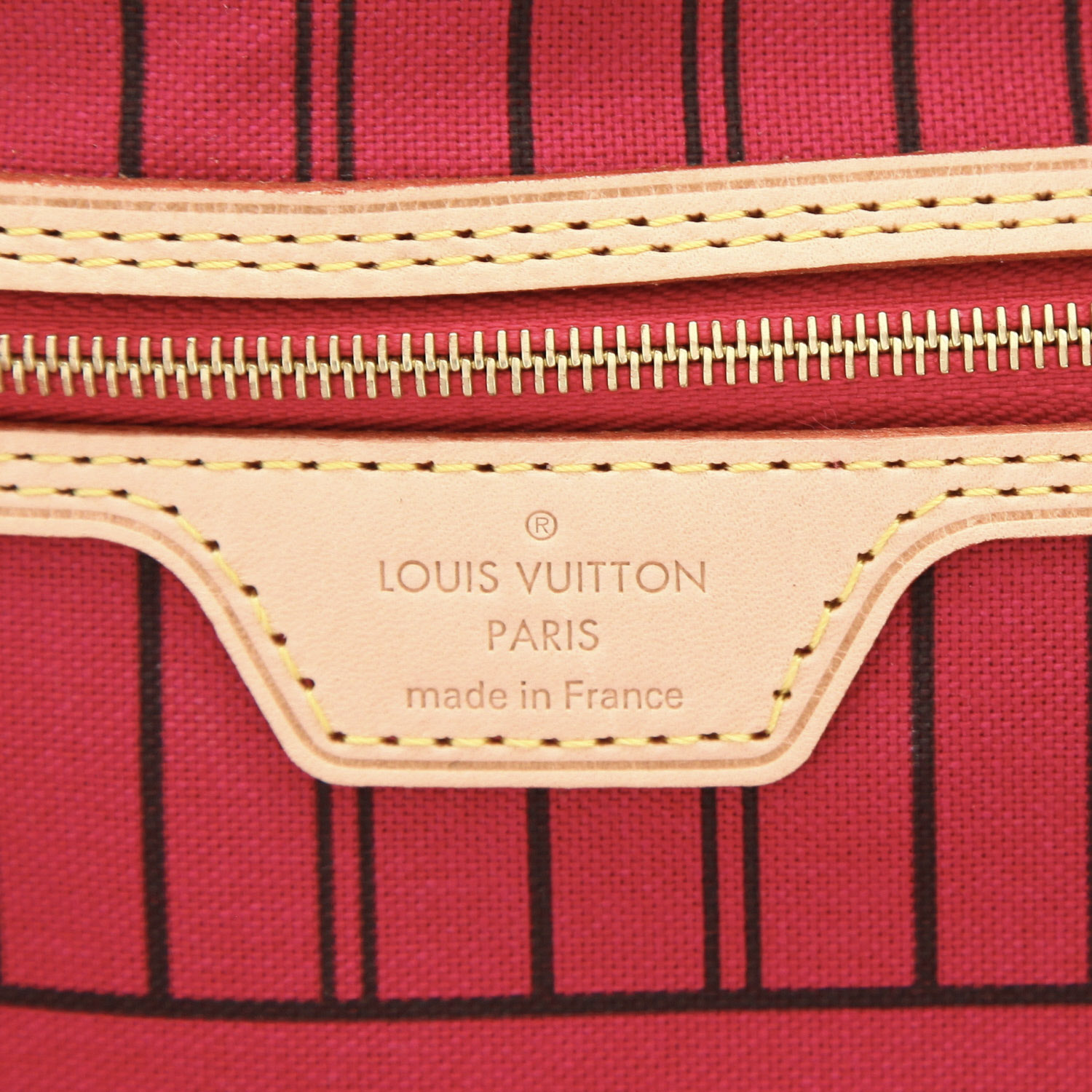 Louis Vuitton  Neverfull shopping bag  in brown monogram canvas  and natural leather - Detail D2