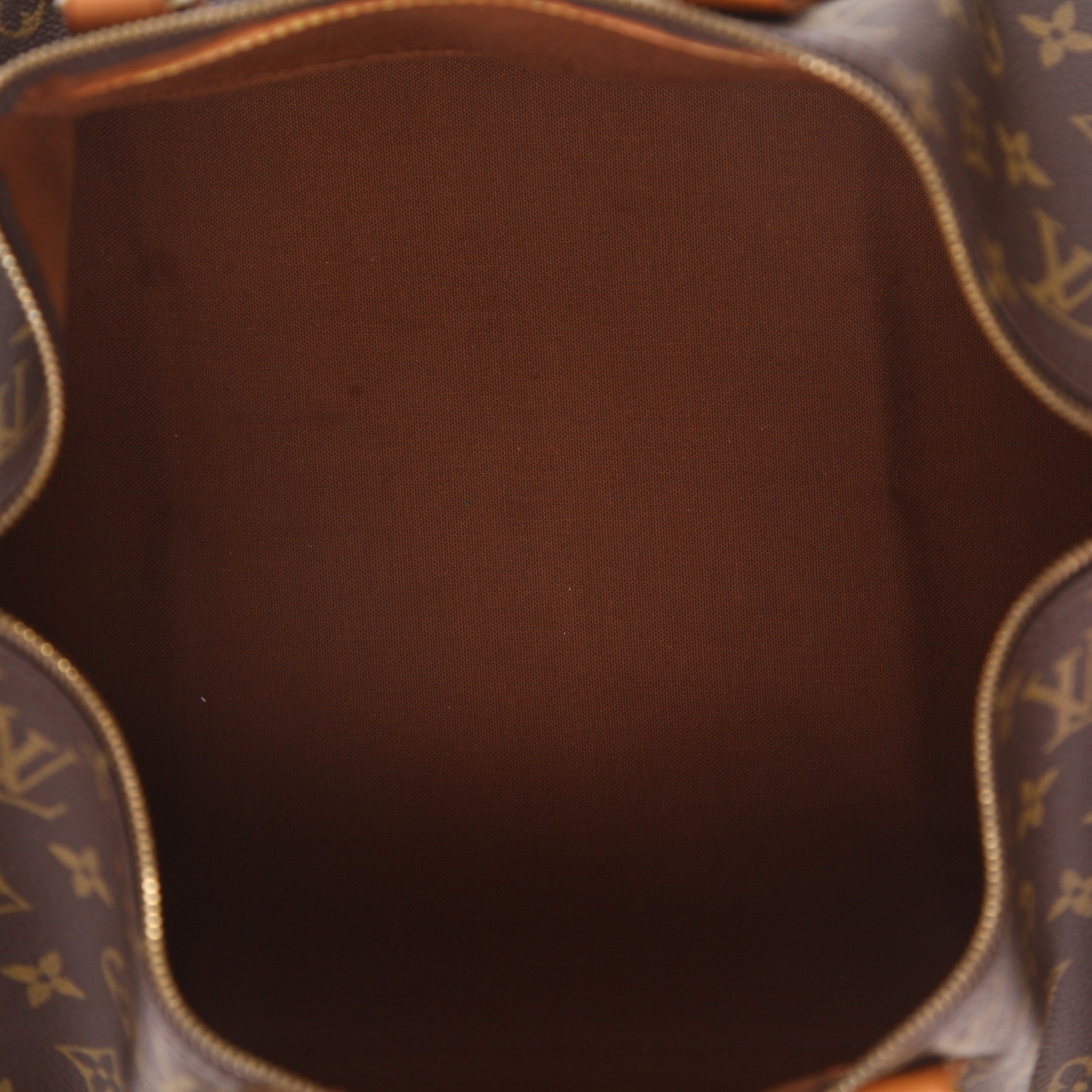 Louis Vuitton  Speedy 40 handbag  in brown monogram canvas  and natural leather - Detail D3
