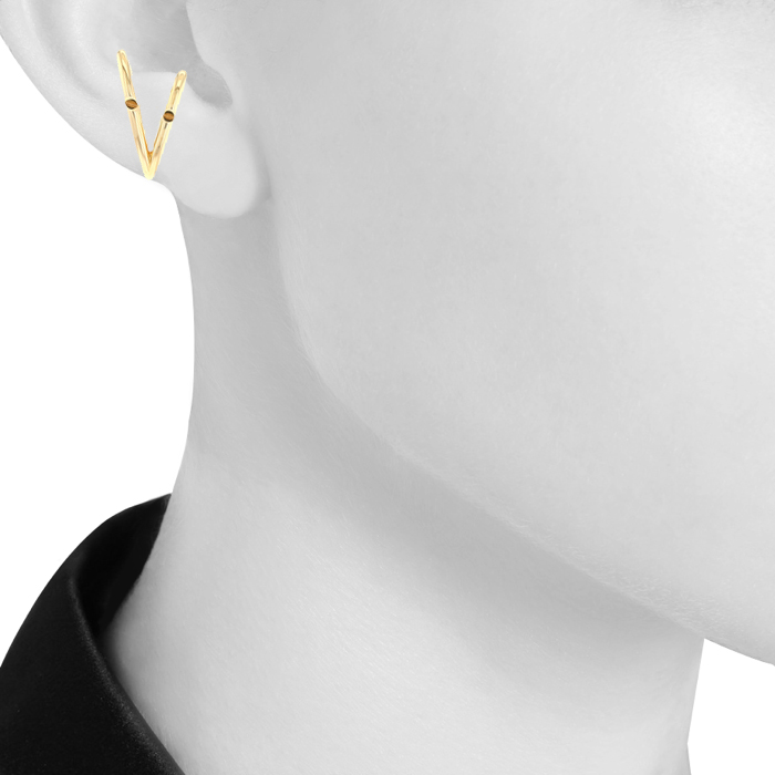 Louis Vuitton LV Volt Upside Down earring in yellow gold