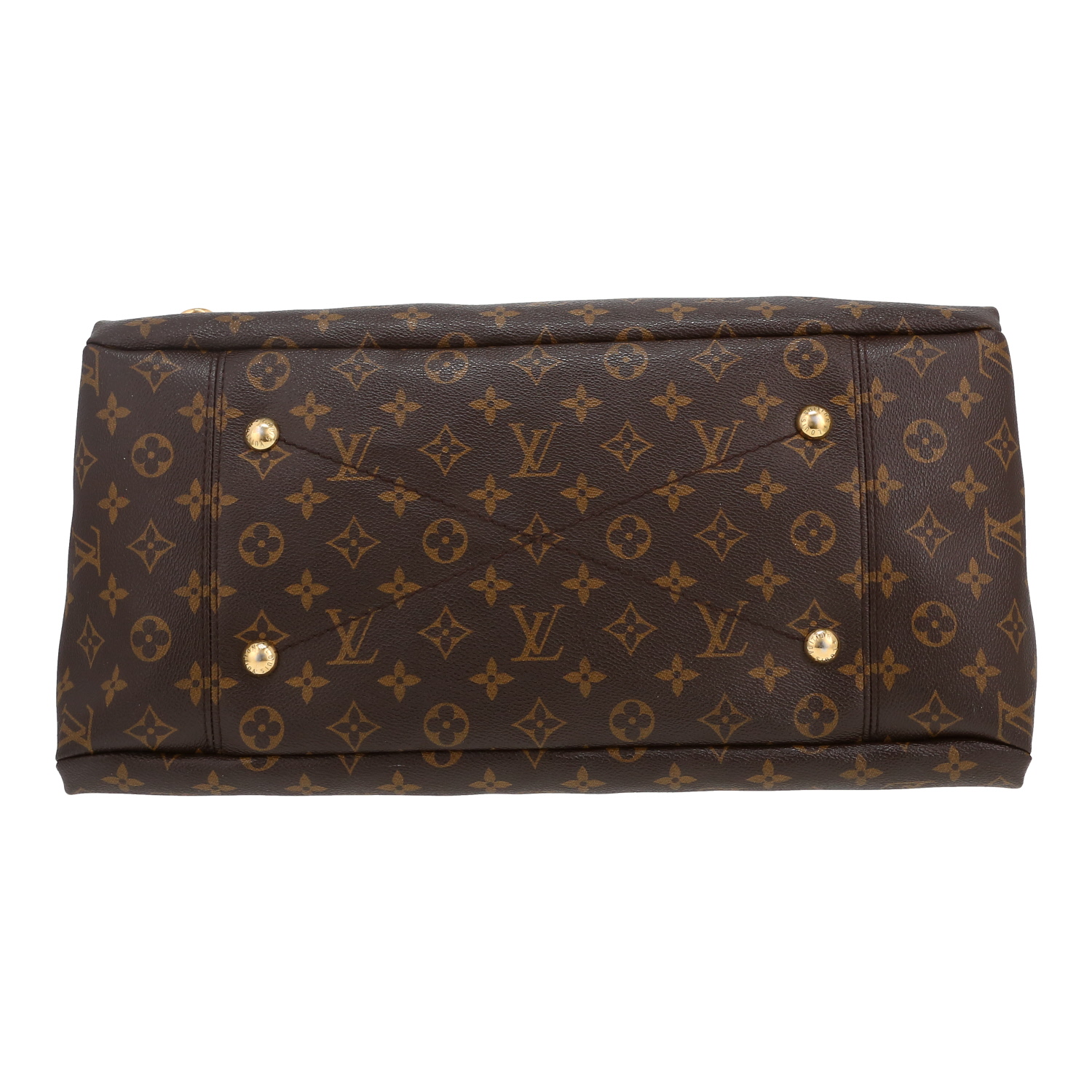 Louis Vuitton  Artsy handbag  in brown monogram canvas  and natural leather - Detail D1