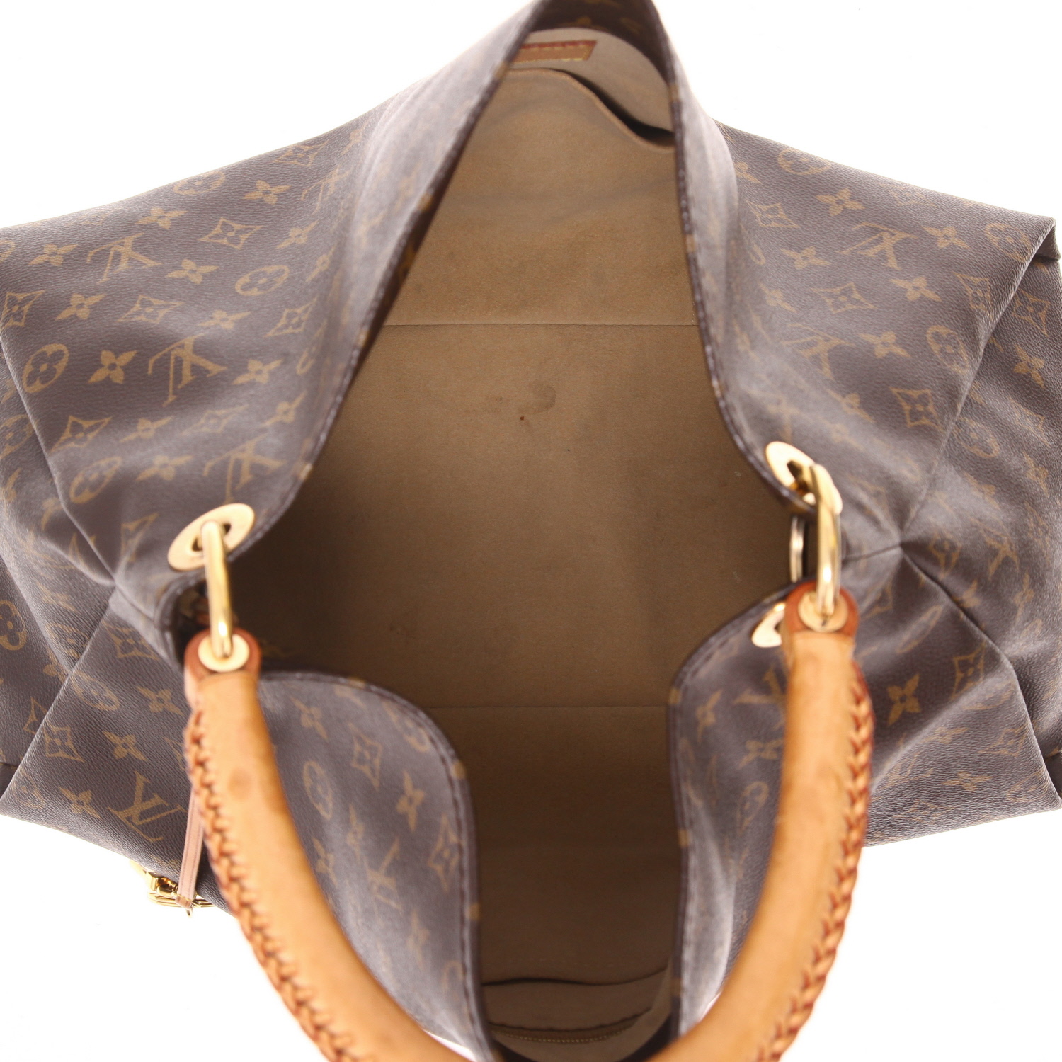 Borsa Louis Vuitton  Artsy in tela monogram marrone e pelle naturale - Detail D3