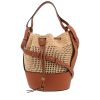 Loewe  Balloon shoulder bag  in brown leather  and raphia - 00pp thumbnail