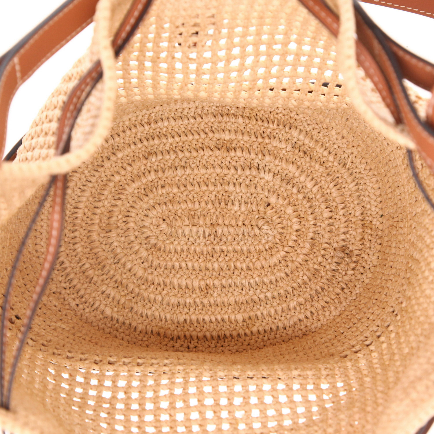 Borsa a tracolla Loewe  Balloon in pelle marrone e rafia - Detail D3