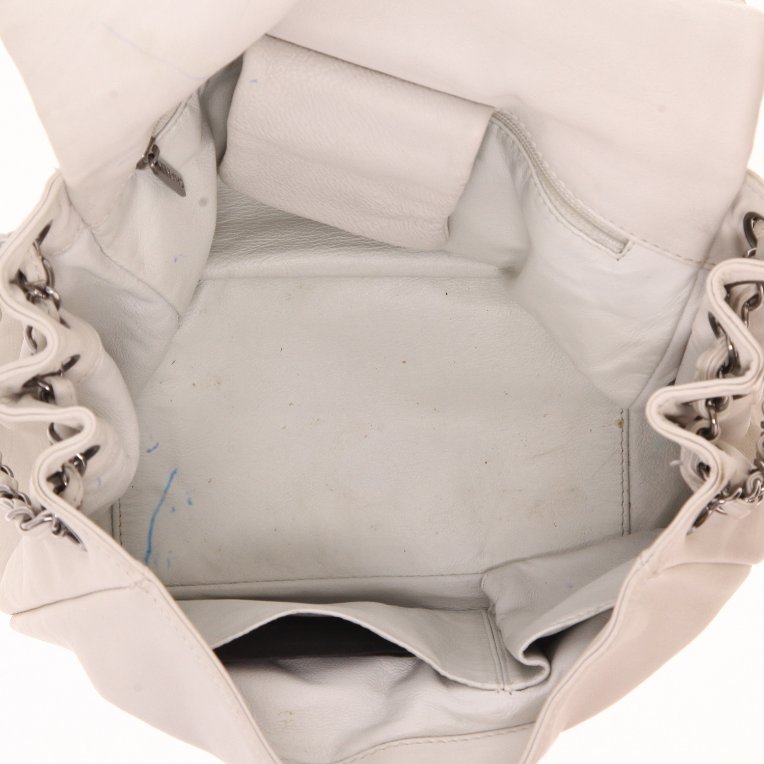 Sac à main Chanel   en cuir blanc - Detail D3