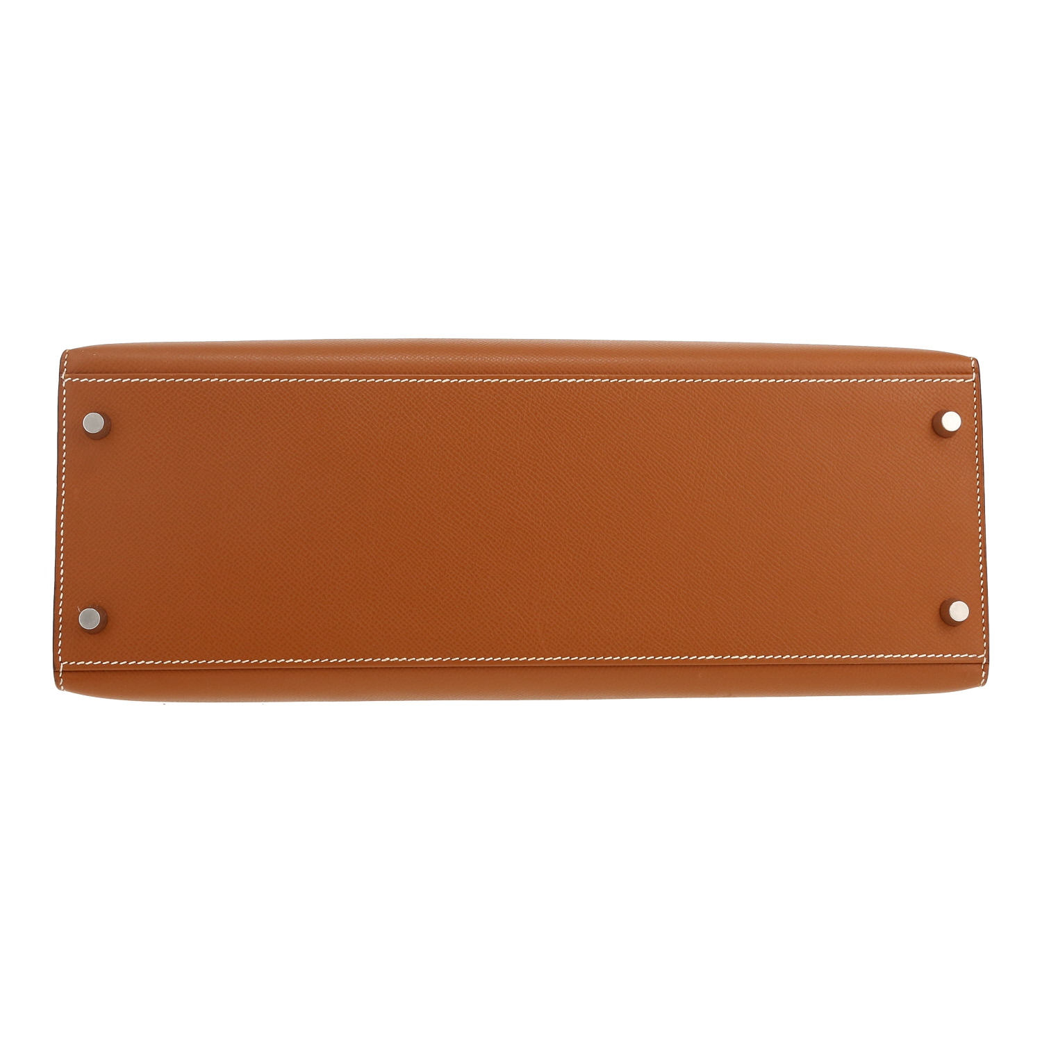 Hermès  Kelly 35 cm handbag  in gold epsom leather - Detail D1