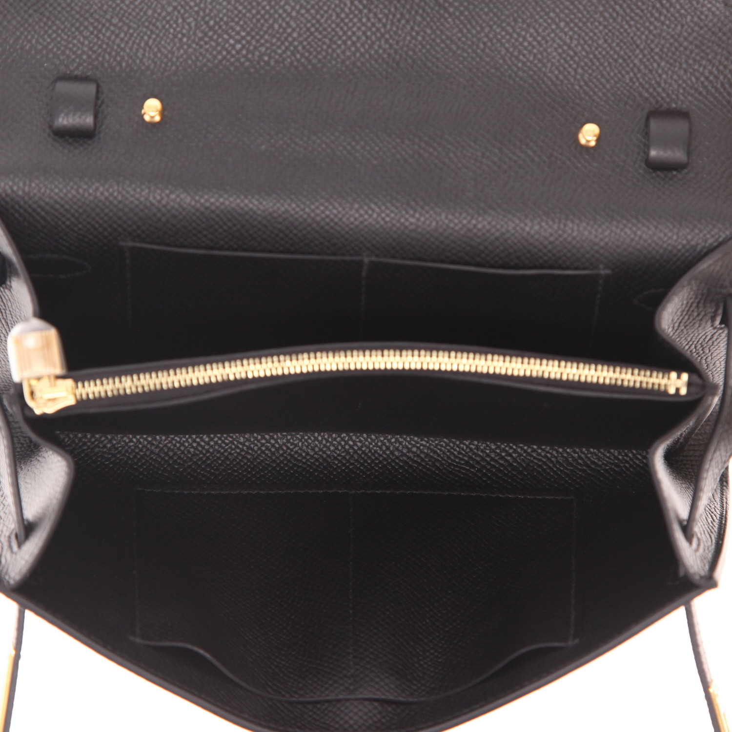 Borsa/pochette Hermès  Kelly To Go in pelle Epsom nera - Detail D3