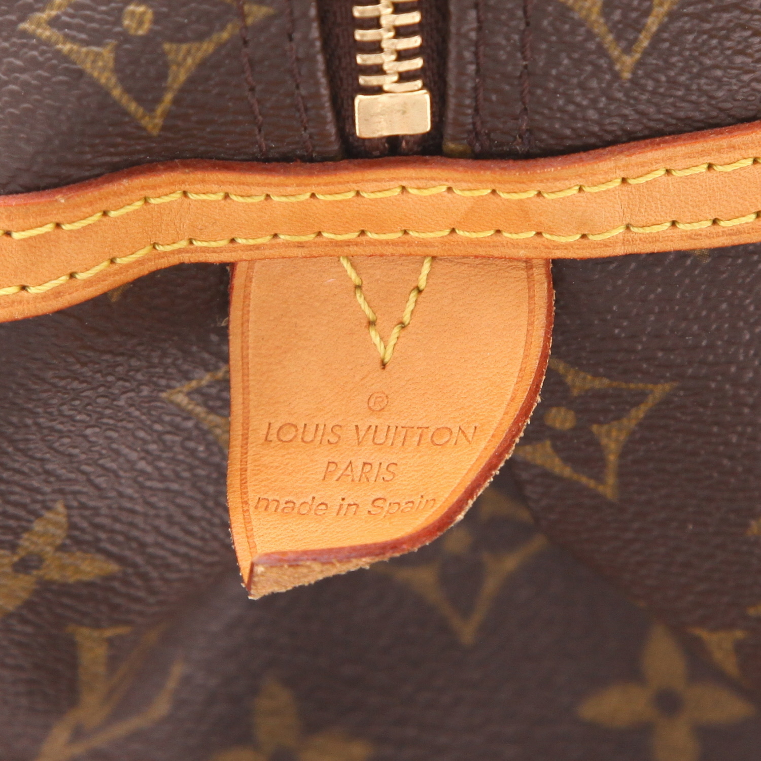 Borsa Louis Vuitton  Montorgueil in tela monogram marrone e pelle naturale - Detail D2
