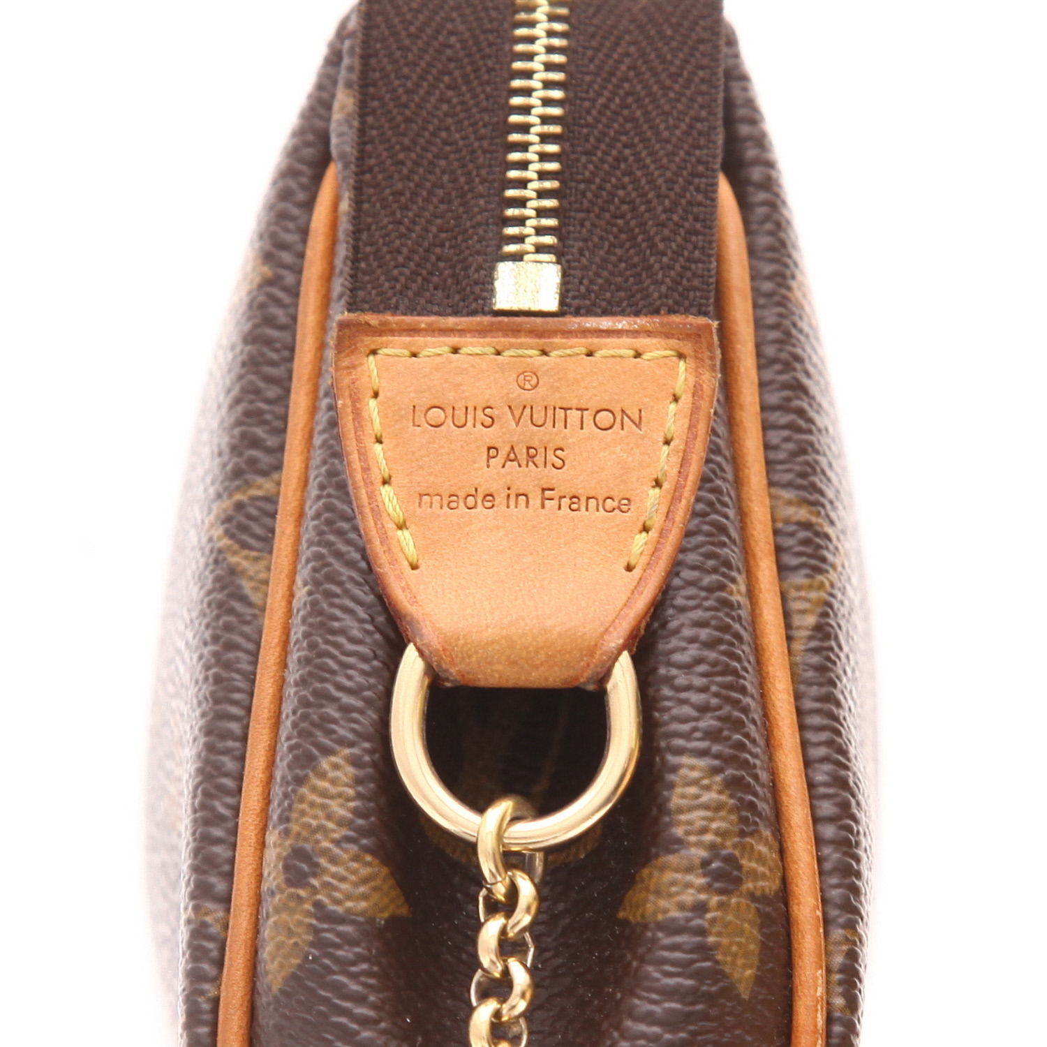 Bolso/bolsito Louis Vuitton   en lona Monogram y cuero natural - Detail D2