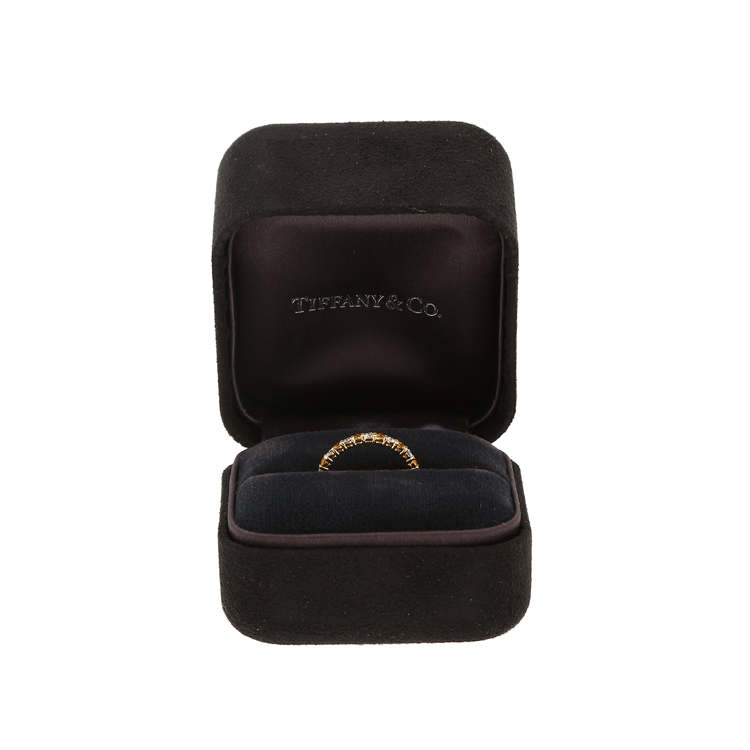 Tiffany 
Co  wedding ring in yellow gold, diamonds and sapphires - Detail D2