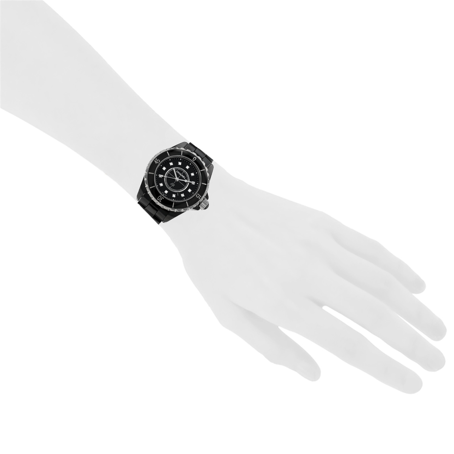 Chanel J12 Joaillerie  in stainless steel and black ceramic Ref: Chanel - H1625  Circa 2012 - Detail D1