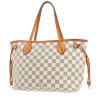 Louis Vuitton  Neverfull small model  shopping bag  in azur damier canvas  and natural leather - 00pp thumbnail