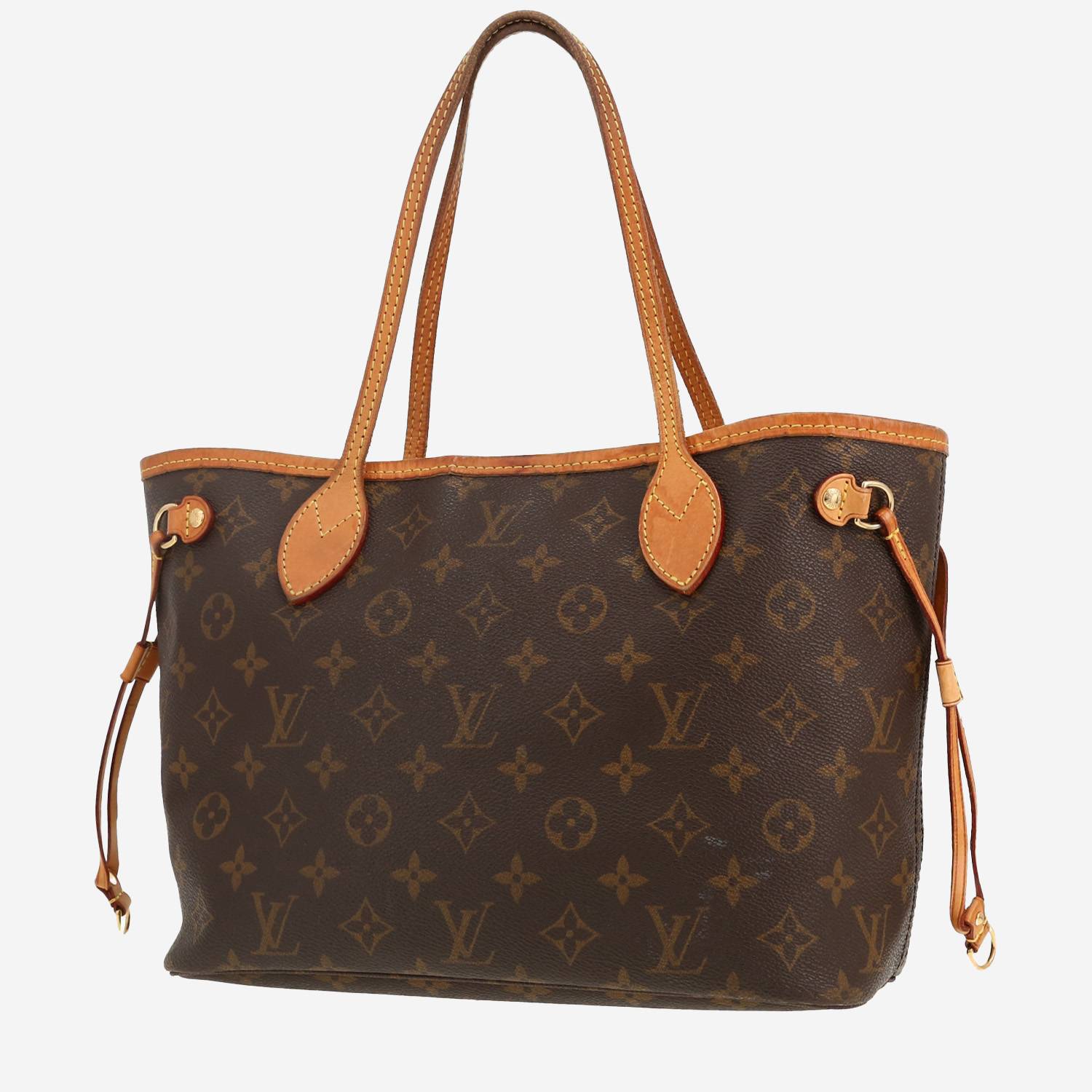 Shopping bag Louis Vuitton  Neverfull piccola  in tela monogram marrone e pelle naturale