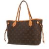 Bolso Cabás Louis Vuitton  Neverfull en lona Monogram marrón y cuero natural - 00pp thumbnail