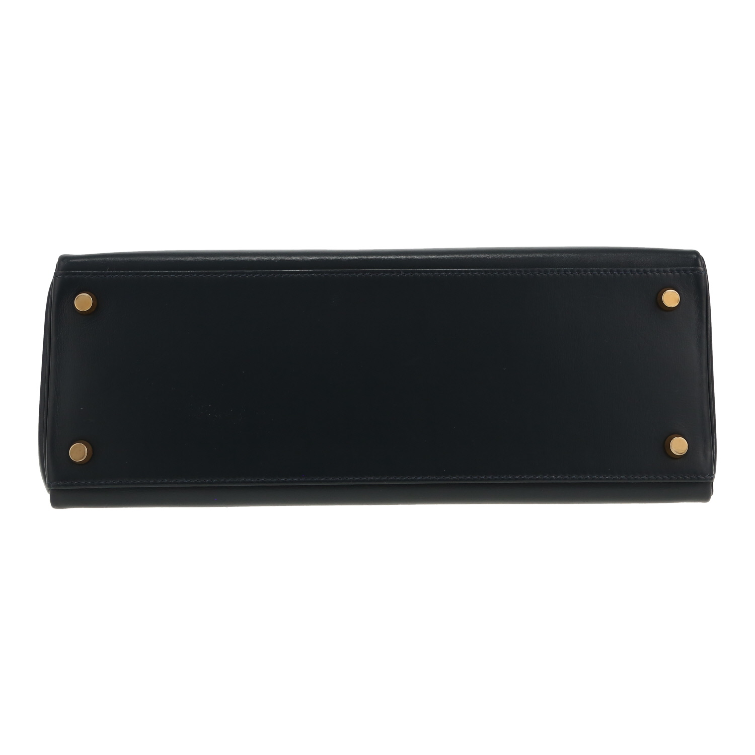 Bolso de mano Hermès  Kelly 32 cm en cuero box azul marino - Detail D1