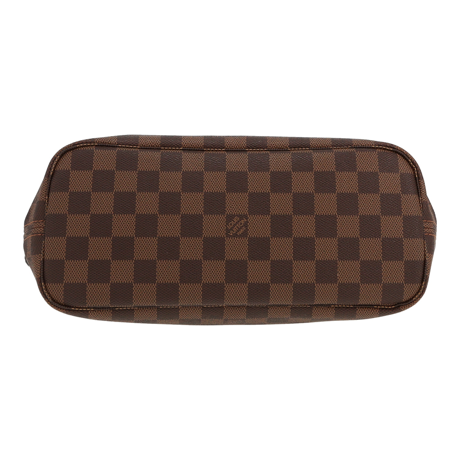 Bolso Cabás Louis Vuitton  Neverfull en lona a cuadros ébano y cuero natural - Detail D1