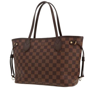 Louis Vuitton  Neverfull shopping bag  in ebene damier canvas  and natural leather