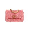 Bolso bandolera Chanel  19 en lentejuelas y cuero rosa - 360 thumbnail