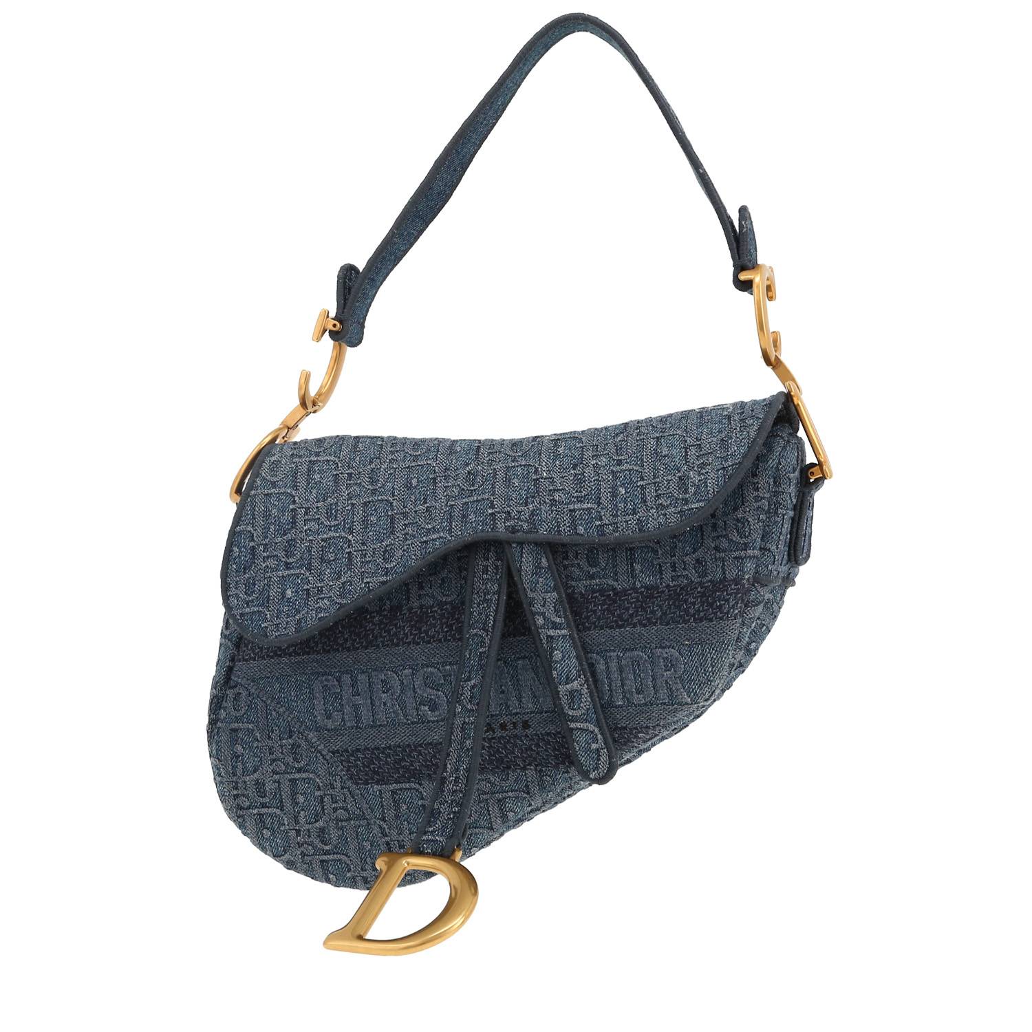 Dior Saddle medium size handbag in blue monogram canvas Oblique
