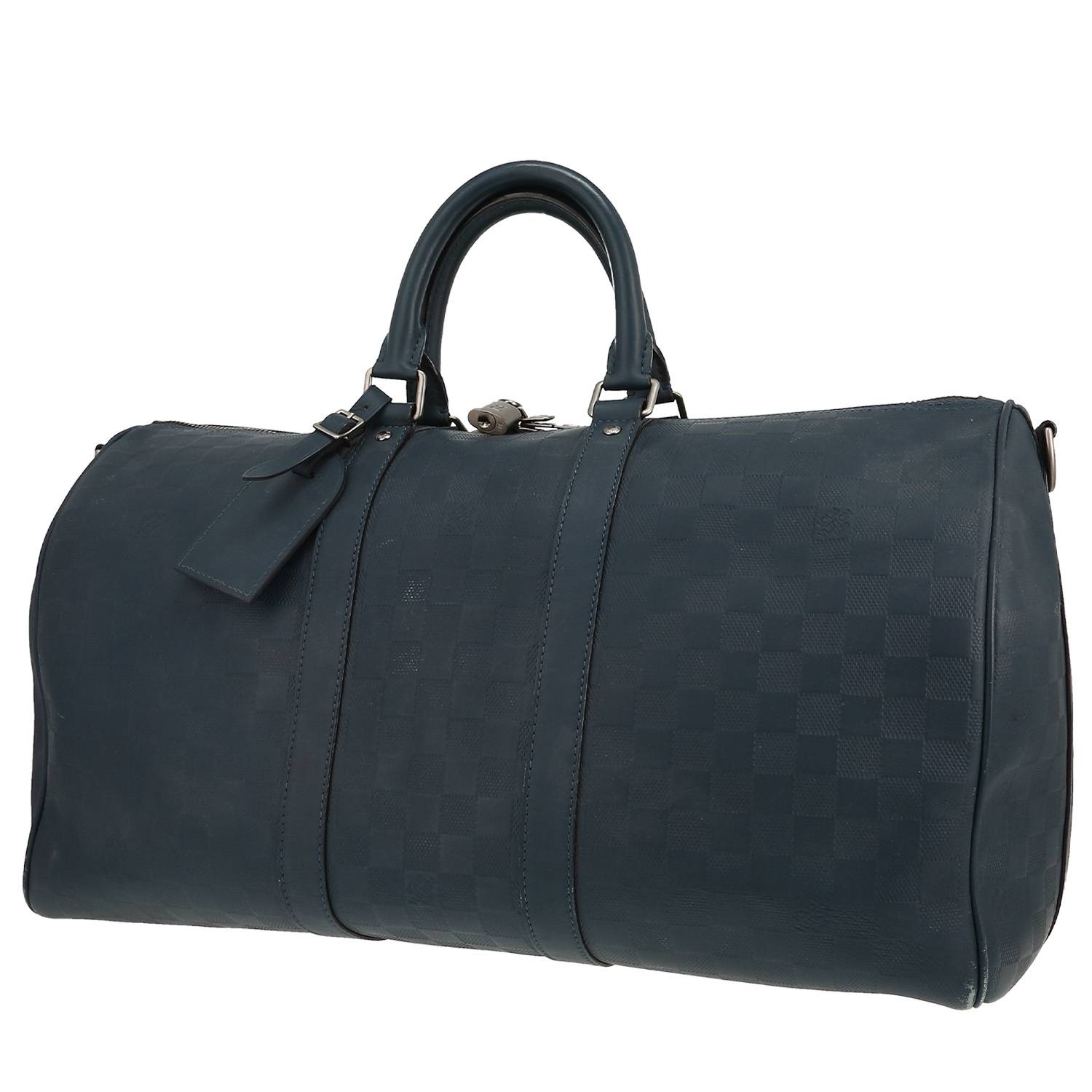 Keepall 45 Louis Vuitton Damier Empreinte bleu occasion Keepall 45 Louis Vuitton Damier Empreinte bleu occasion