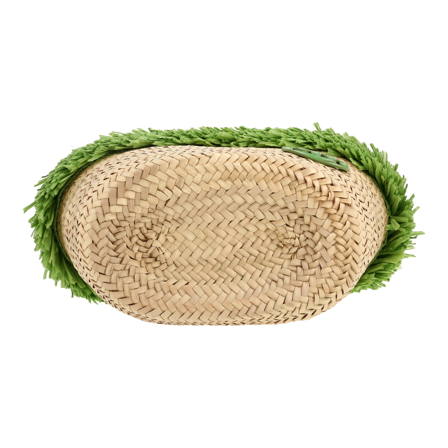 Sac cabas Miu Miu   en raffia beige et vert - Detail D1