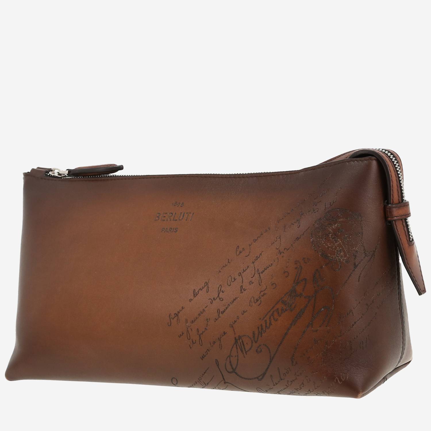 Berluti   pouch  in brown leather